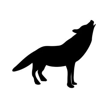 Wolf graphic icon. Wolf sits and howls sign isolated on white background. Stock Illustration