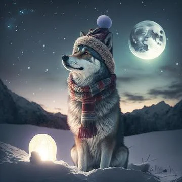 A wolf in a hat 8 Stock Illustration