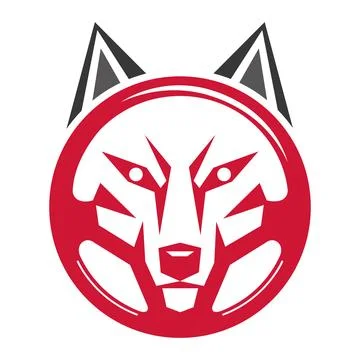 Wolf Head Animal Logo Template Sports Mascot Vector Design Stock Illustration