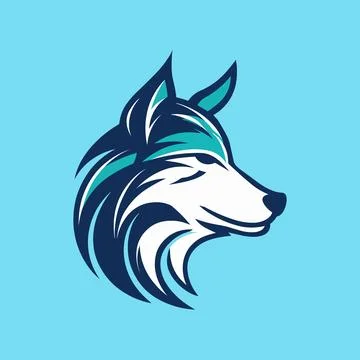 Wolf head in a flat design style Stock Illustration