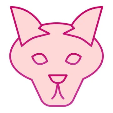 Wolf head flat icon. Coyote, wild animal face, simple silhouette. Animals vector Stock Illustration