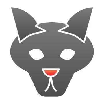 Wolf head flat icon. Coyote, wild animal face, simple silhouette. Animals vector Stock Illustration