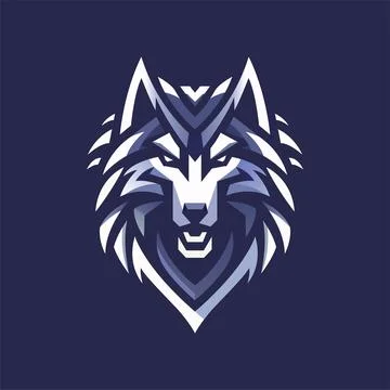 Wolf head of geometric shapes and sharp lines Stock Illustration