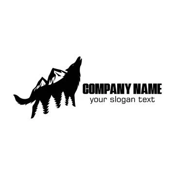 Wolf head howling vector illustration. animal logo, sign and symbol Stock Illustration