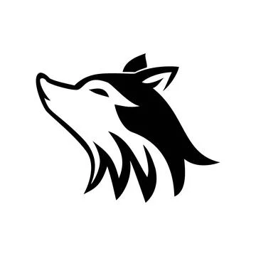 Wolf head howling vector illustration. animal logo, sign and symbol Stock Illustration