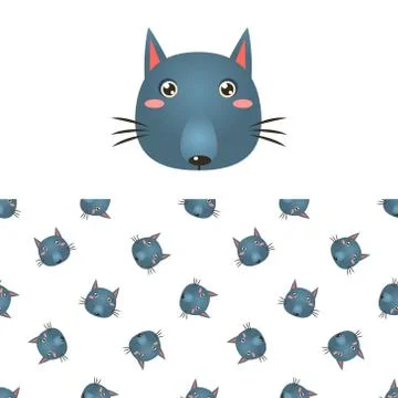 Wolf Head Icon And Pattern Stockillustratie