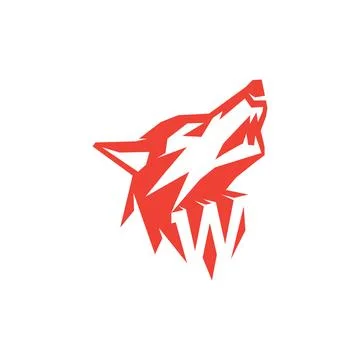 Wolf head with the letter W. Vector symbol. Illustrazione stock