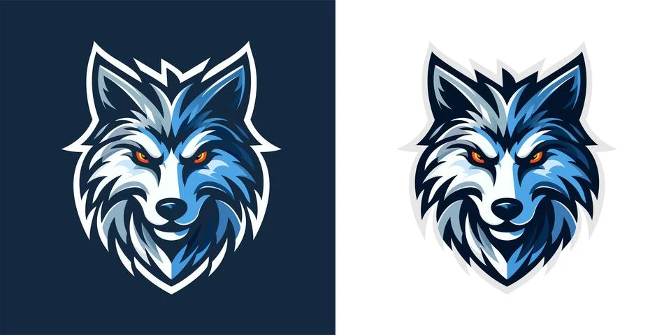 Wolf head logo design template Stock Illustration