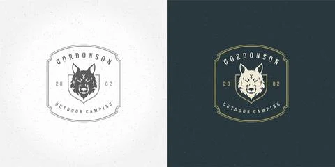 Wolf head logo emblem vector illustration silhouette for shirt or print stamp Stock Illustration