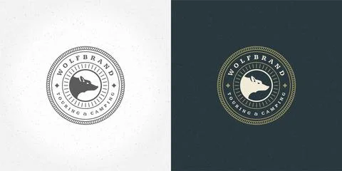 Wolf head logo emblem vector illustration silhouette for shirt or print stamp Stock Illustration
