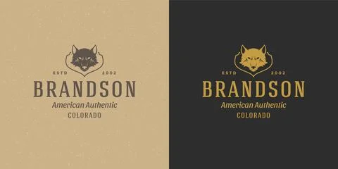 Wolf head logo emblem vector illustration silhouette for shirt or print stamp Stock Illustration