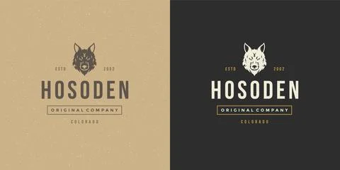 Wolf head logo emblem vector illustration silhouette for shirt or print stamp Stock Illustration