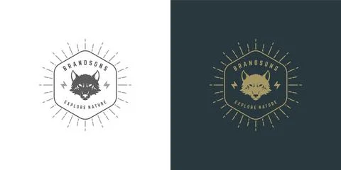 Wolf head logo emblem vector illustration silhouette for shirt or print stamp Stock Illustration