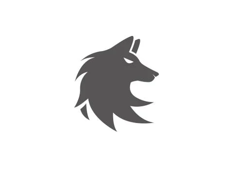 Wolf head logo fox face illustration design Stock Illustration