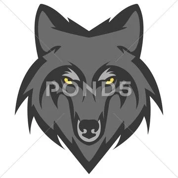 Wolf Head Logo Mascot Emblem Stock Illustration