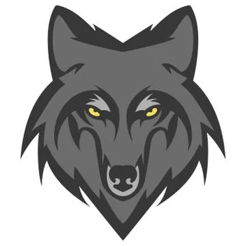 Wolf Head Logo Mascot Emblem Stock Illustration