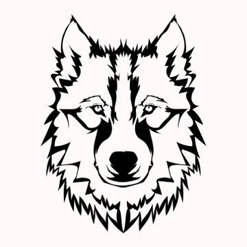Wolf Head Logo Mascot Emblem Stock Illustration