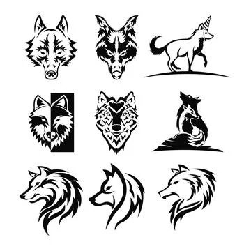 Wolf Head Logo Mascot Emblem Stock Illustration
