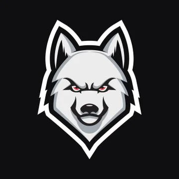 WOLF HEAD LOGO MASCOT VECTOR ART Stock Illustration