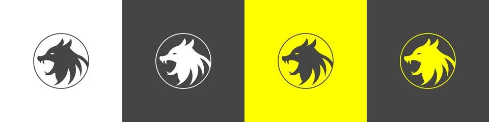 Wolf head mark logo design illustration. Animal symbol icon. Stock Illustration