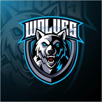 Wolf head mascot logo design Stock Illustration