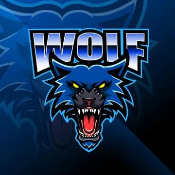 Wolf head mascot logo design Stock Illustration