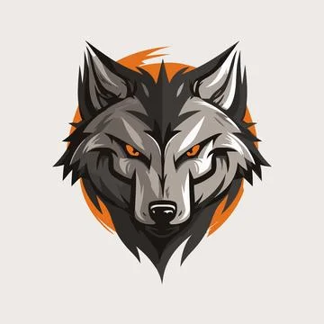 Wolf head mascot logo design vector with isolated background for corporate .. Stock Illustration