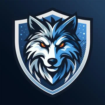 Wolf head mascot logo design Illustrazione stock