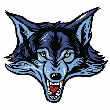 Wolf Head Mascot Vector Illustration Stock Illustration