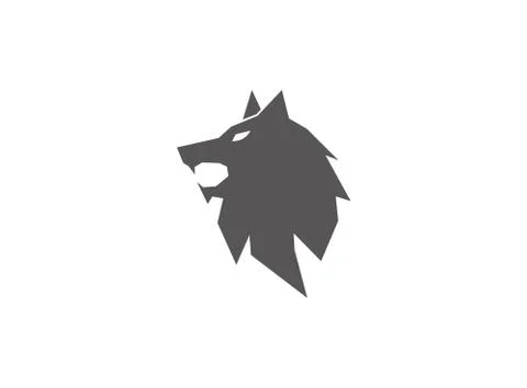 Wolf head open mouth fox face illustration design Stock Illustration