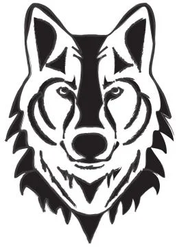 Wolf head silhouette Stock Illustration