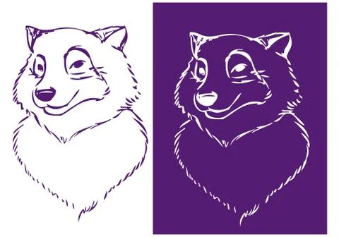 Wolf-head stencil 01 Stock Illustration