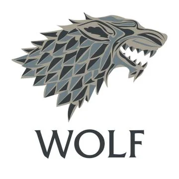 Wolf head on a white background. Stock Illustration