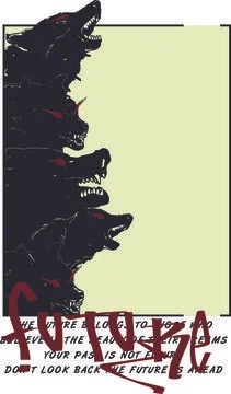 Wolf heads with slogan Illustrazione stock