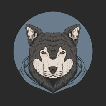 Wolf hoodie vector illustration 스톡 일러스트