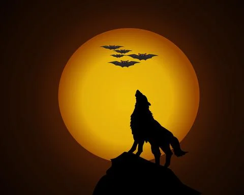Wolf horror Stock Illustration