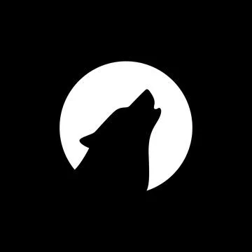 Wolf howling cirlce simple modern logo design vector Stock Illustration