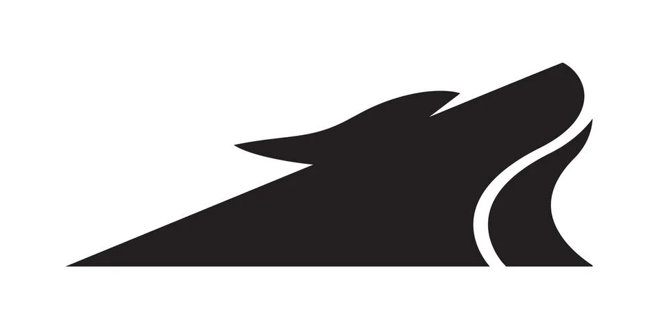 Wolf howling silhouette vector logo illustration Stock Illustration