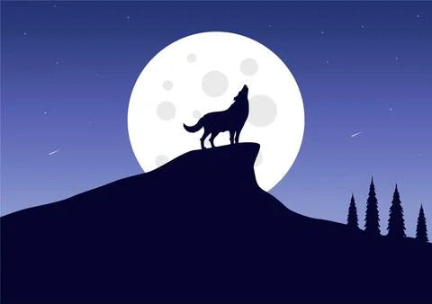 A wolf howling vector Stock Illustration