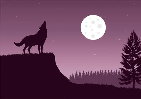 A wolf howling vector Stock Illustration