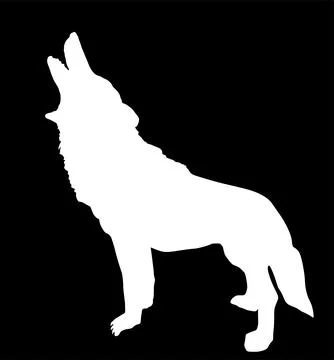 Wolf howls at the full moon vector silhouette illustration イラスト素材