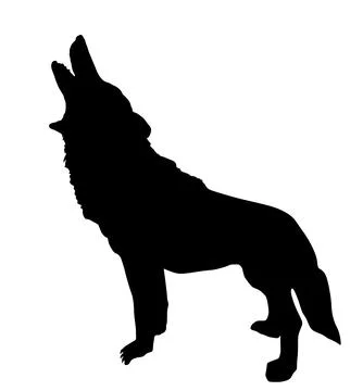 Wolf howls at the full moon vector silhouette illustration イラスト素材