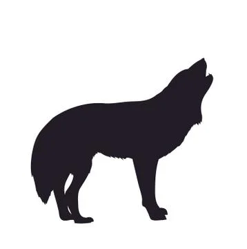 Wolf howls, image silhouette, vector Illustrazione stock