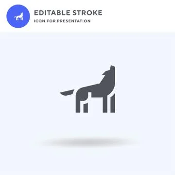 Wolf icon vector, filled flat sign, solid pictogram isolated on white, logo i 스톡 일러스트