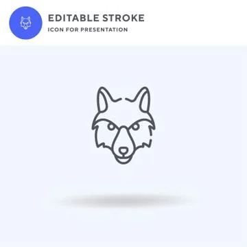 Wolf icon vector, filled flat sign, solid pictogram isolated on white, logo Stock Illustration