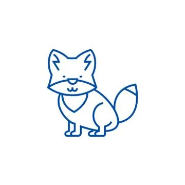 Wolf illustration line icon concept. Wolf illustration flat vector symbol, sign Stock Illustration