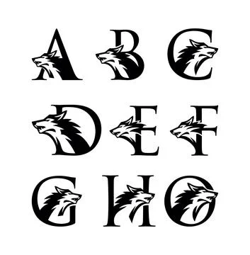 Wolf Initial Letter Logo Stock Illustration