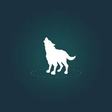 Wolf isolated vector white icon. 스톡 일러스트