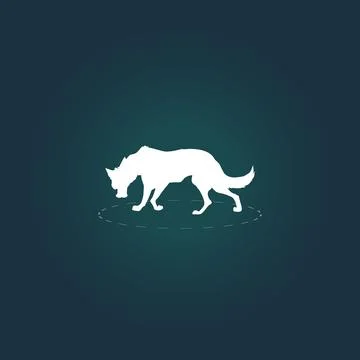 Wolf isolated vector white icon. Stock Illustration