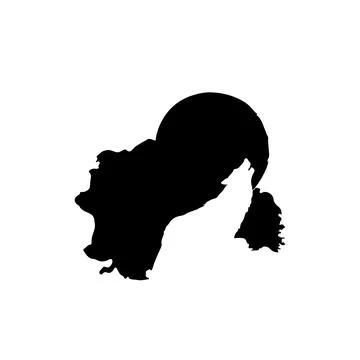 A WOLF IN JUNGLE silhouette Stock Illustration